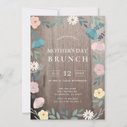 フローラガーデン素朴ウッドマザーズデイブランチ 招待状 (正面)