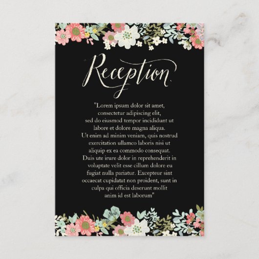 フローラガーデン縁どウェディングレセプションカード エンクロージャーカード (正面)