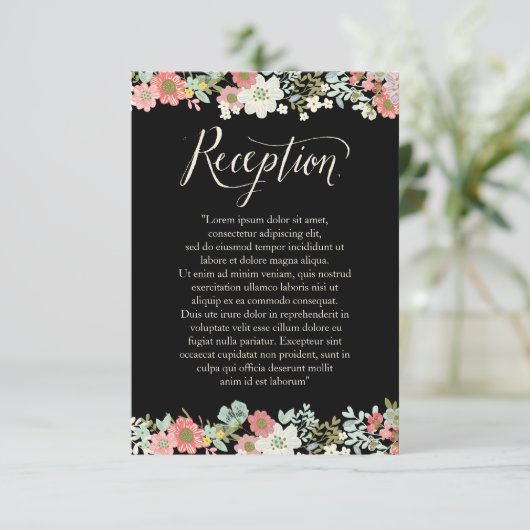 フローラガーデン縁どウェディングレセプションカード エンクロージャーカード (スタンド正面)