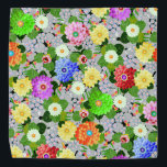 フローラガーデン美しい バンダナ<br><div class="desc">美しいカラフルの花の庭、緑の開花に対して。</div>