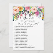 フローラガーデン誕生日 – 誰が知っている誕生日女の子 招待状 (正面)