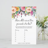 フローラガーデン赤ちゃんシャワーゲームプリント (スタンド正面)