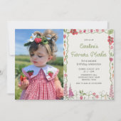 フローラガーデン農家市場誕生日写真 招待状 (正面)