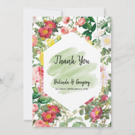 フローラガーデン、水彩画結婚像画 サンキューカード