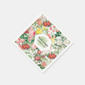フローラガーデン、水彩画結婚像画 スタンダードカクテルナプキン (角)