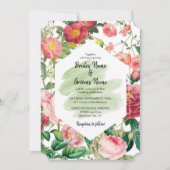 フローラガーデン、水彩画結婚像画 招待状 (正面)