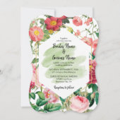 フローラガーデン、水彩画結婚像画 招待状 (正面)