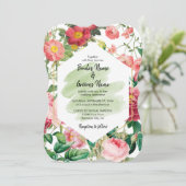 フローラガーデン、水彩画結婚像画 招待状 (スタンド正面)