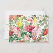 フローラガーデン、水彩画&幾何学的ウェディングRSVP 出欠カード (裏面)