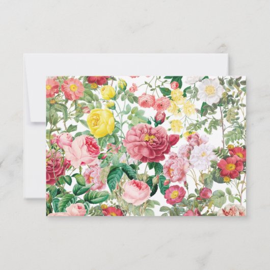 フローラガーデン、水彩画&幾何学的ウェディングRSVP 出欠カード (裏面)