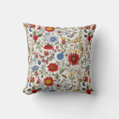 フローラガーデンinレッズイエローズブルー クッション (正面)