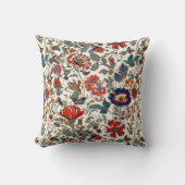 フローラガーデンinレッズ&ダークブルー クッション (正面)