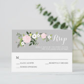フローラガーデンRSVPカード – グレー 出欠カード (スタンド正面)
