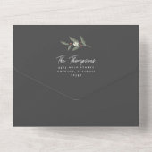 フローラガーランドアーチ写真ブラッククリスマスカード オールインワン招待状 (裏面)