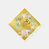 フローラガーランドゴールドフォイル結婚50周年記念 スタンダードカクテルナプキン (角)