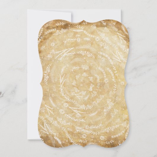 フローラガーランドフォークアートベビーシャワー 招待状 (裏面)