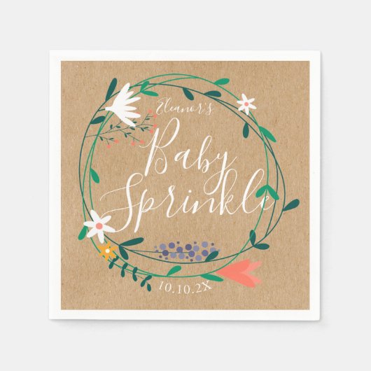 フローラガーランドベビー散水/シャワーボー素朴ホ スタンダードカクテルナプキン (正面)