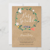 フローラガーランドベビー素朴スプレッルクラフトボホ 招待状 (正面)