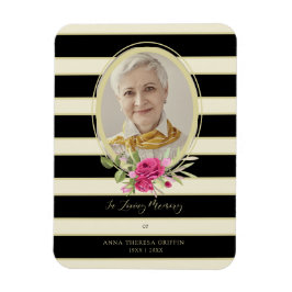 フローラガーランドメモリアル愛する人ゴールデン&ブラック マグネット