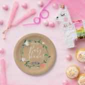 フローラガーランド赤ちゃんシャワー素朴/ボホ ペーパープレート (パーティー)