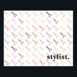 フローラガーリーはさみカラフル美容師花 ポスター<br><div class="desc">フローラガーリーはさみパターン（の模様が）あるや鋏を使った可愛らしい製品！美容師素晴らし、ヘアドライザー、美容師、化粧品、サロンだけでなく、クレフター、下水管、シーマースなどのために！</div>