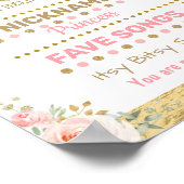 フローラガーリーウッドランド鹿誕生日シャルボード ポスター (角)