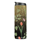 **フローラガーリーピンクイエローチューリップ金ゴールドグリッター タンブラー (回転右)