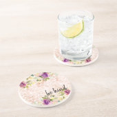 フローラガーリーピーチキリンプリントウォーターカラー コースター (側面)