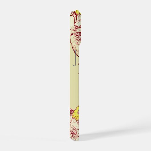 フローラガーリー名前をカスタムするイエローデイジーフラワー iPhone 15ケース (右側面)