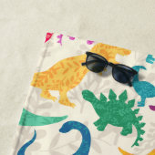 フローラガーリー恐竜シルエット女子 ビーチタオル (インサイチュ)