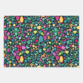 フローラガーリー恐竜シルエット最大フォーク ラッピングペーパーシート (正面3)