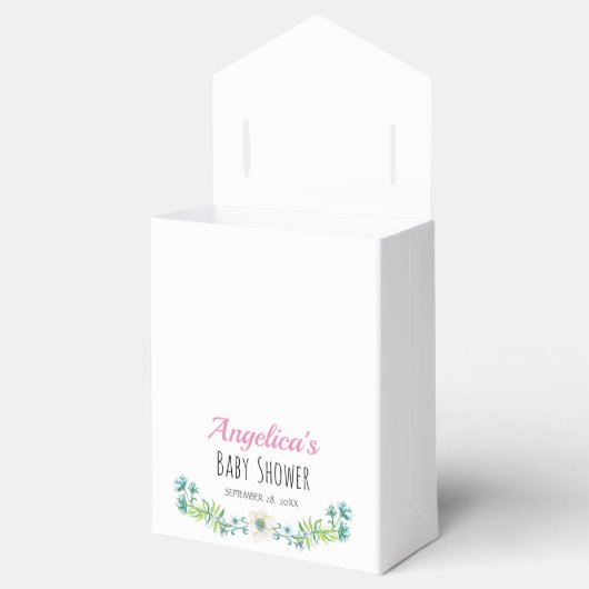 フローラガーリー水色ピンクユニコーン赤ちゃんシャワー フェイバーボックス (オープン)