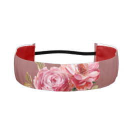 フローラガーリー濃厚なピンク色のバラ アスレチックヘッドバンド