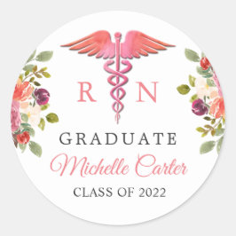 フローラガーリー看護シンボル卒業シール ラウンドシール