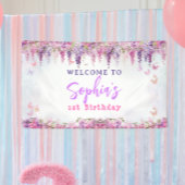 フローラガーリー藤金ゴールド蝶子供の誕生日 横断幕