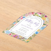 フローラガーリー誕生会 アクリル招待状 (レイダウン)