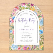 フローラガーリー誕生会 アクリル招待状 (正面)