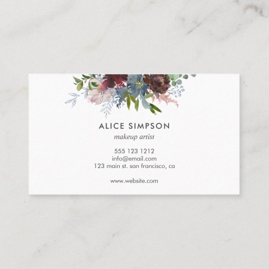 フローラガーリー野の花エレガント白 名刺 (裏面)