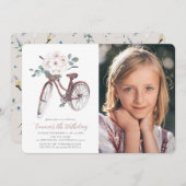 フローラガールウォーター誕生日写真 招待状 (正面/裏面)