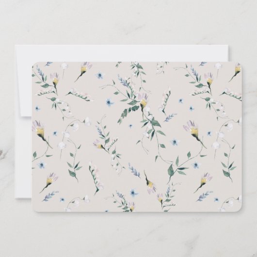 フローラガールウォーター誕生日写真 招待状 (裏面)