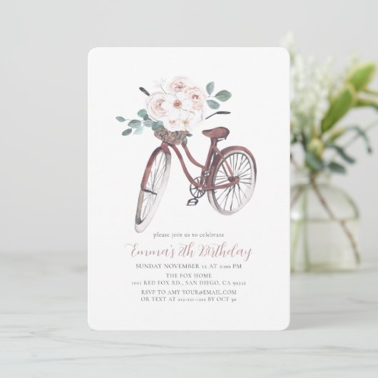 フローラガールウォーター誕生日 招待状 (スタンド正面)