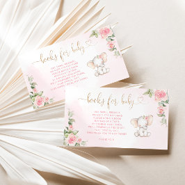 フローラガールエレファントブックベビーチケット エンクロージャーカード