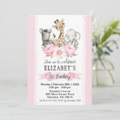 フローラガールサファリベビーアニマルズ誕生日 招待状 (スタンド正面)