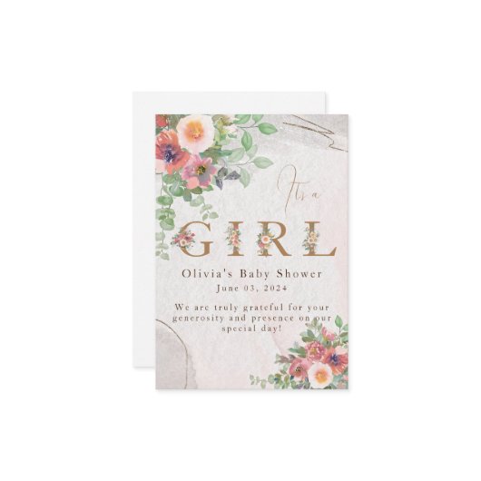 フローラガールシャワー サンキューカード (正面/裏面インサイチュ)