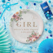 フローラガールシャワー ペーパープレート (パーティー)