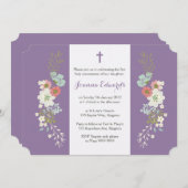 フローラガールズドーターファーストパーソナライズされたコミューン 招待状 (正面/裏面)