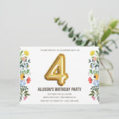 フローラガールチャイルド4thバルーンバースデーパーティー 招待状 (スタンド正面)