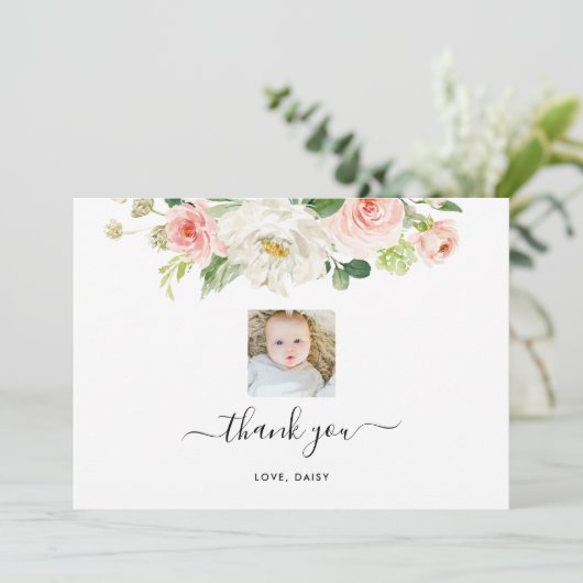 フローラガールフォトバースデーパーティー サンキューカード (スタンド正面)