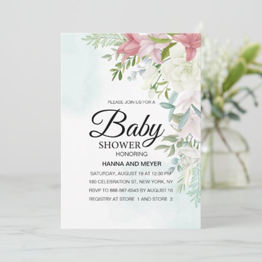 フローラガールベビーシャワー招待状 招待状 (スタンド正面)