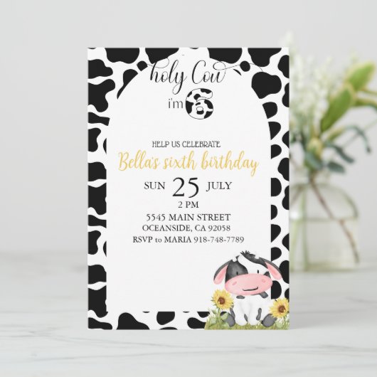 フローラガールホーリーカウズ誕生日 招待状 (スタンド正面)